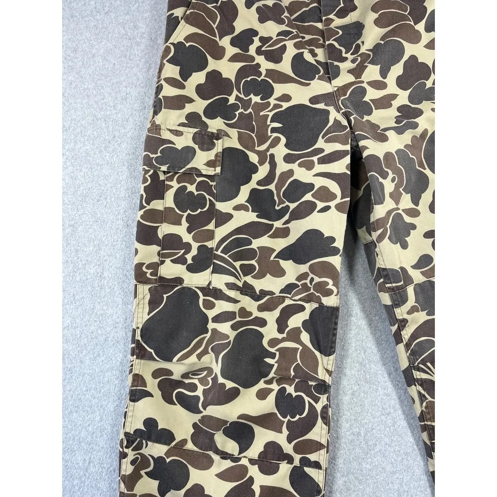 Vintage Winchester Duck Camo Hunting Pants Mens 38 x32 Brown Cargo Pockets